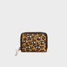 Frodo Animal Print Leather Zip Around Wallet - All Over Eyes Embroidery - Front