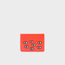 Fiesta Red Leather Cardholder - All Over Eyes Embroidery