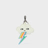 Flashie the Cloud Charm - Almond Leather Keychain - Front View