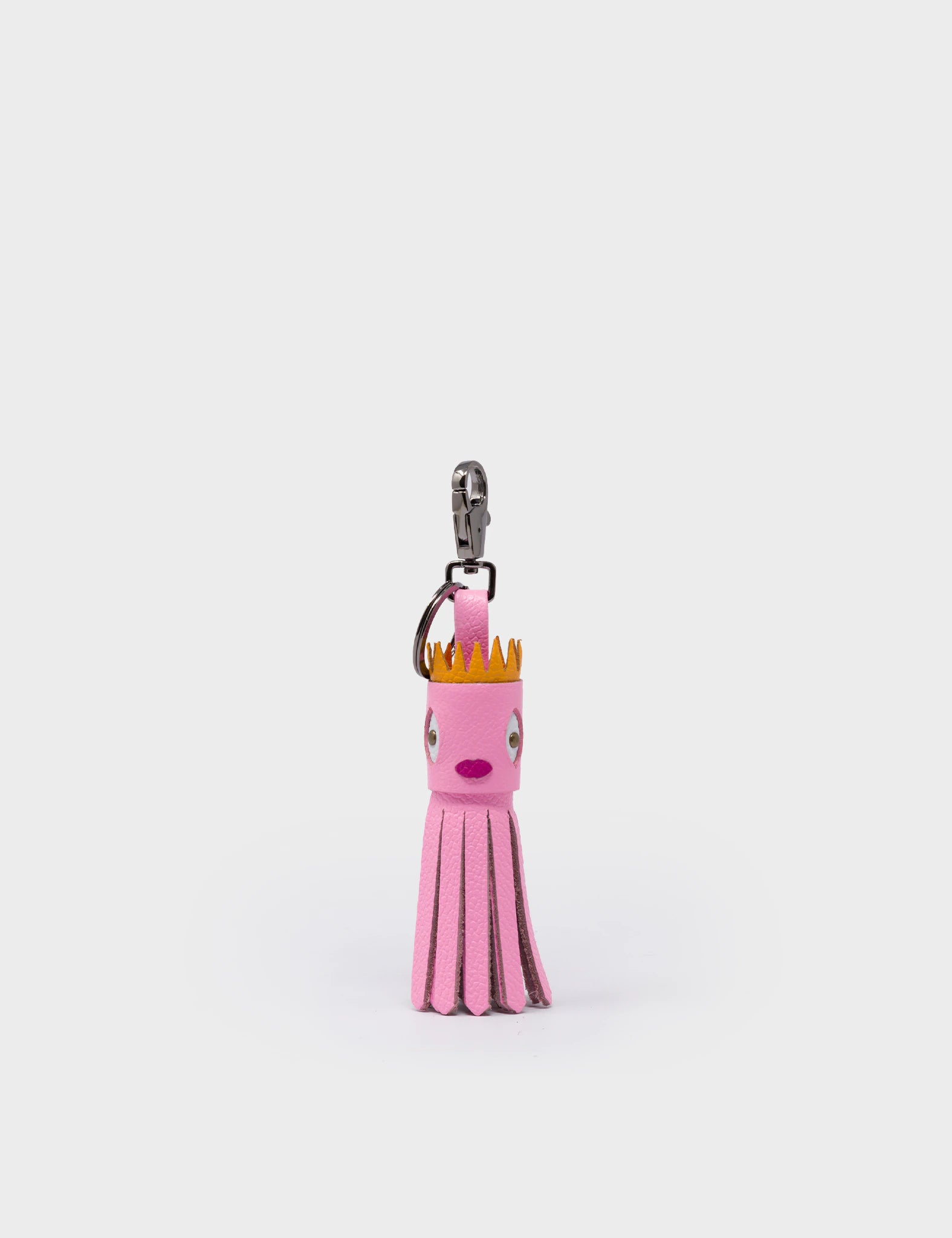 Queen Callie Marie Charm - Taffy Pink and Marigold Leather Keychain