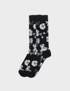 Black Socks - Flowers Motive