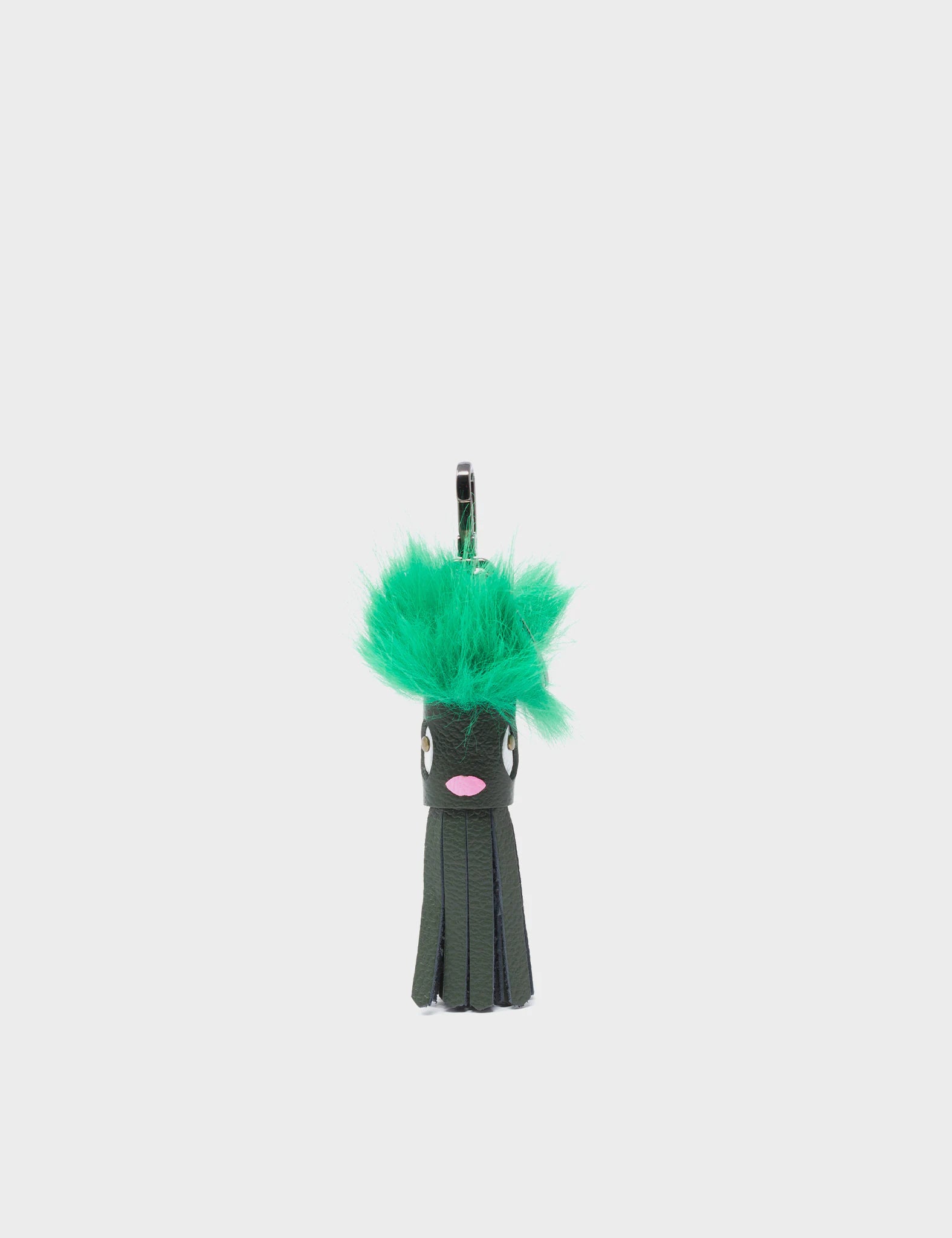 Callie Marie Mayne - Green Leather and Green Faux Fur - Front View