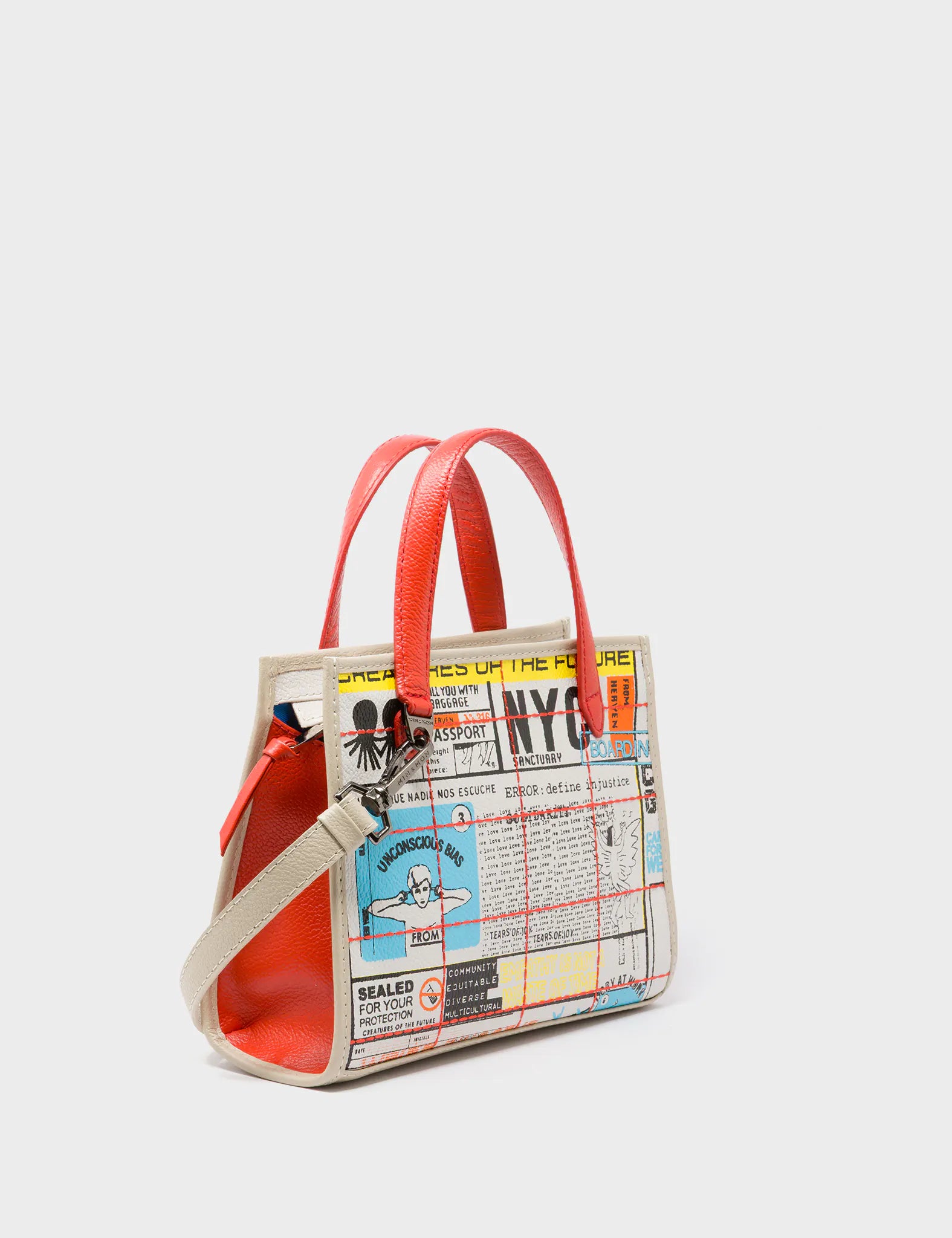 Simon Beige Leather Small Handbag - Kind Type Design - Main View