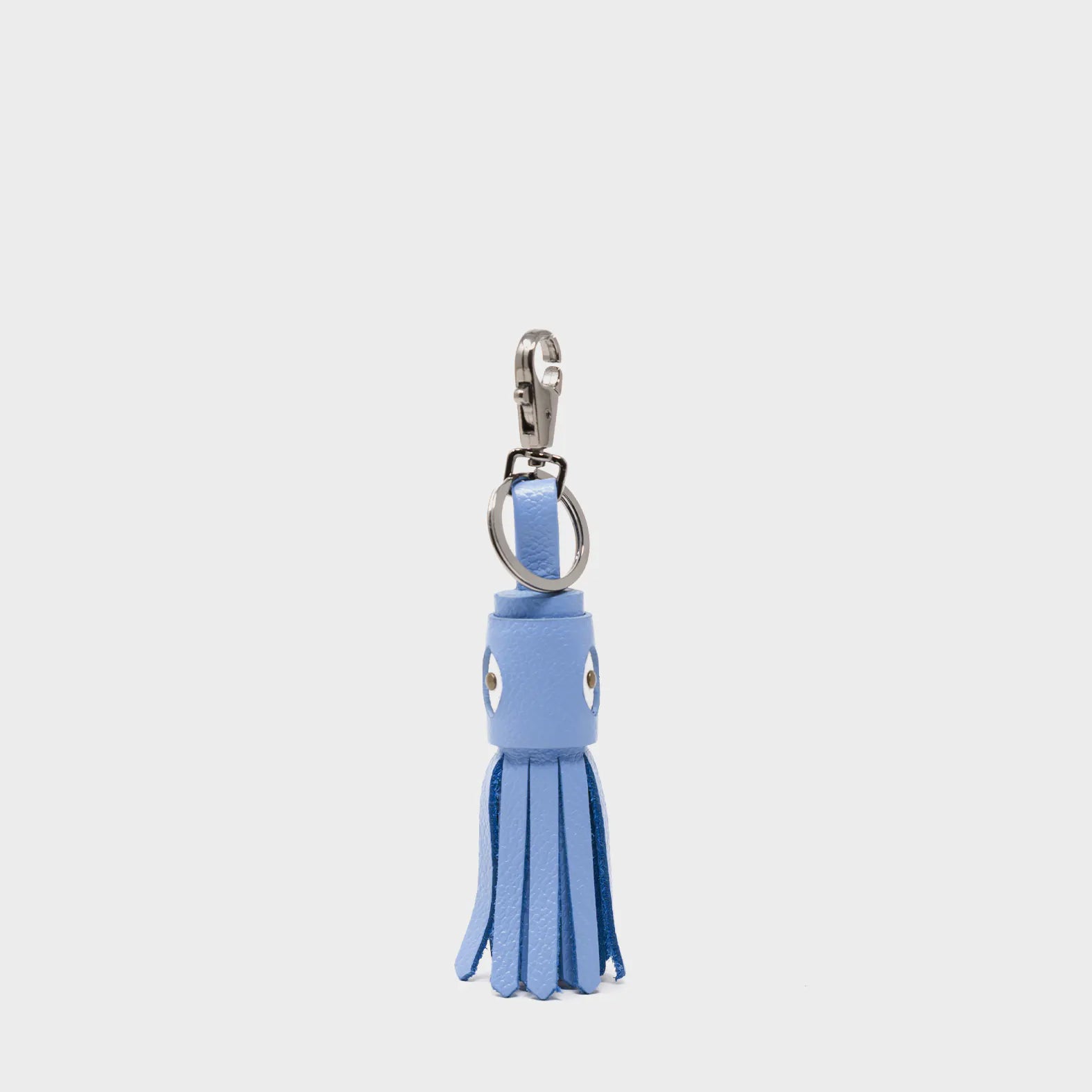 Callie Marie Hue Charm - Vista Blue Leather Keychain - Front View
