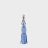 Callie Marie Hue Charm - Vista Blue Leather Keychain - Front View