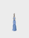 Callie Marie Hue Charm - Vista Blue Leather Keychain - Front View