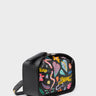 Benji Mini Crossbody Black Leather Bag - Autumn Blush Embroidery - Main View