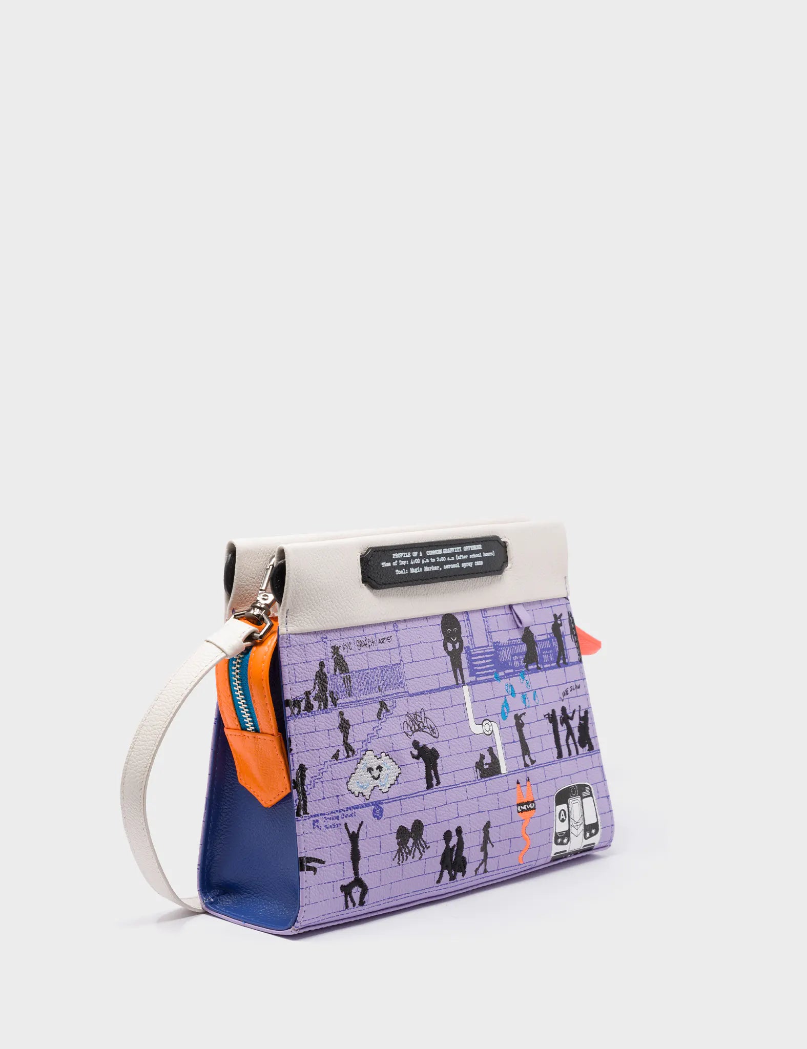 Vali Small Crossbody Lavender Leather Bag - Subway Stories Design - Main View