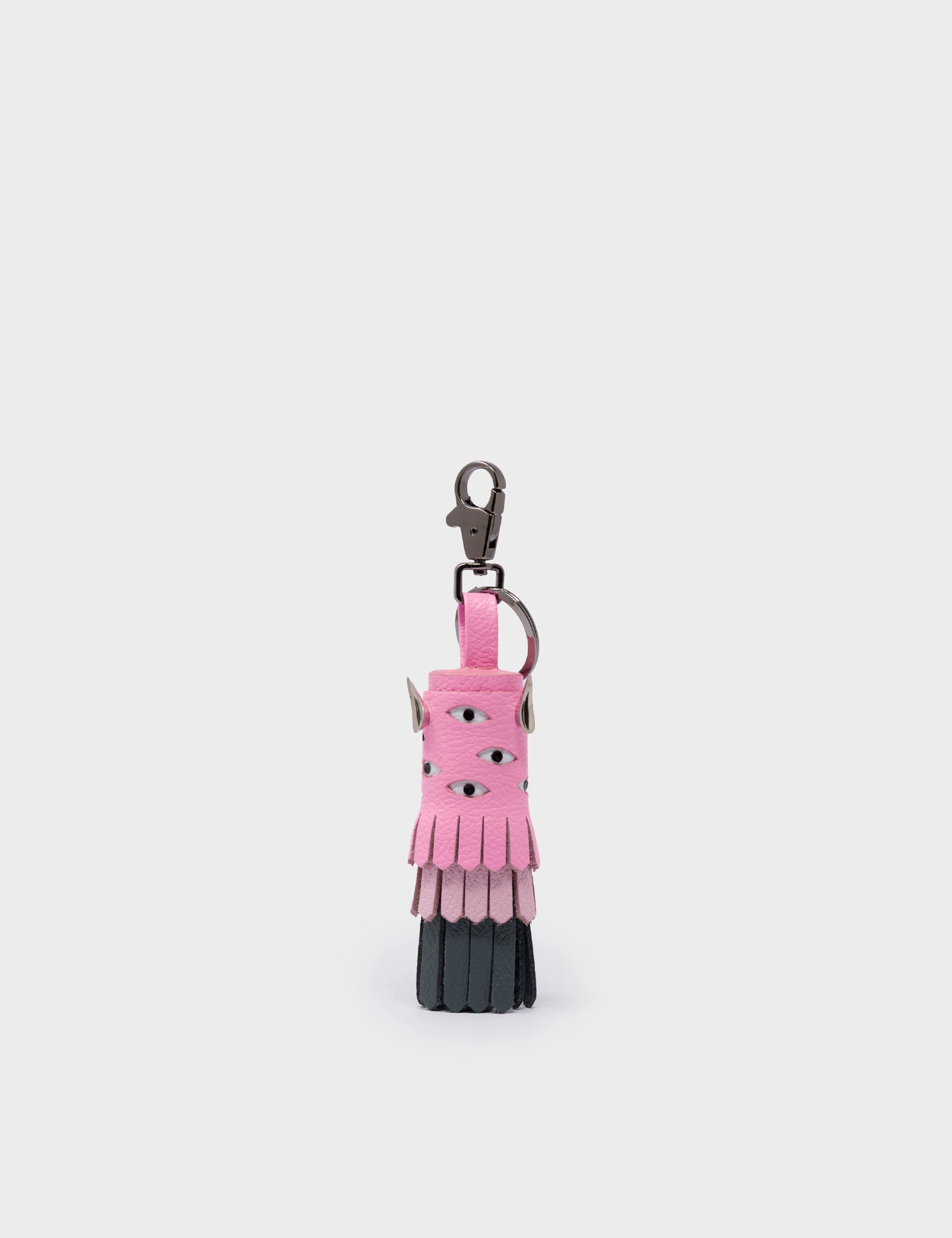 Oliver The Ox Charm - Taffy Pink and Lilac Leather Keychain