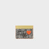 Filium Cream and Cocoon Leather Cardholder - Cubes Design - Front view