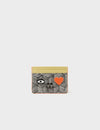 Filium Cream and Cocoon Leather Cardholder - Cubes Design
