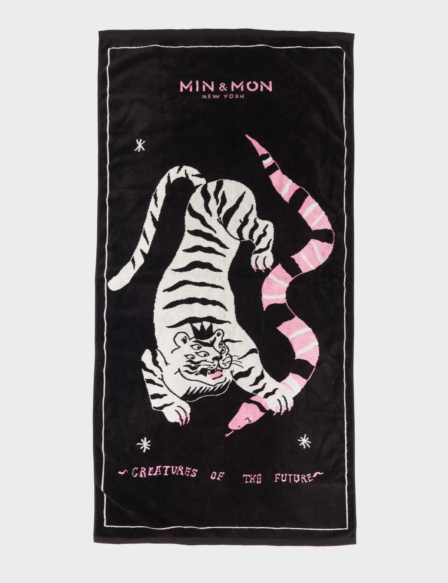 Beach Cotton Towel - Creatures of the Future Design - Front