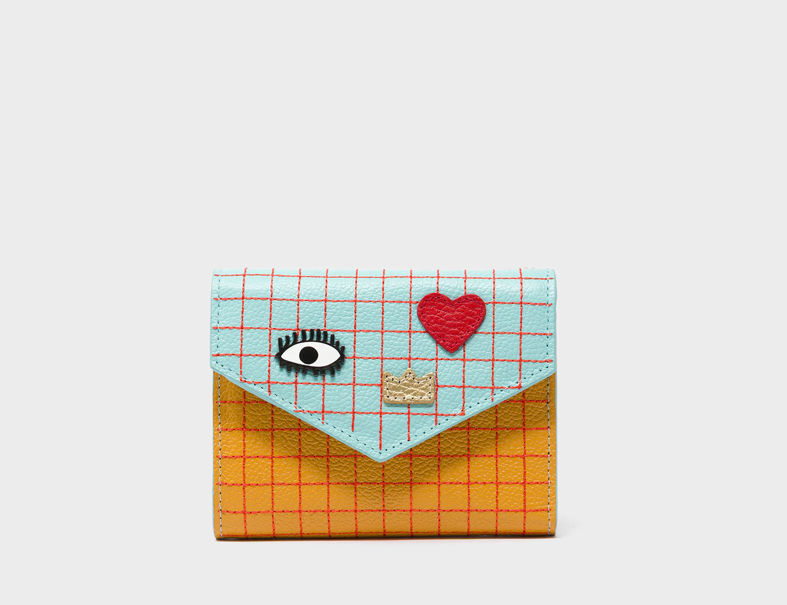 Fiona Golden Glow Leather Wallet - Lovestitch Design - front