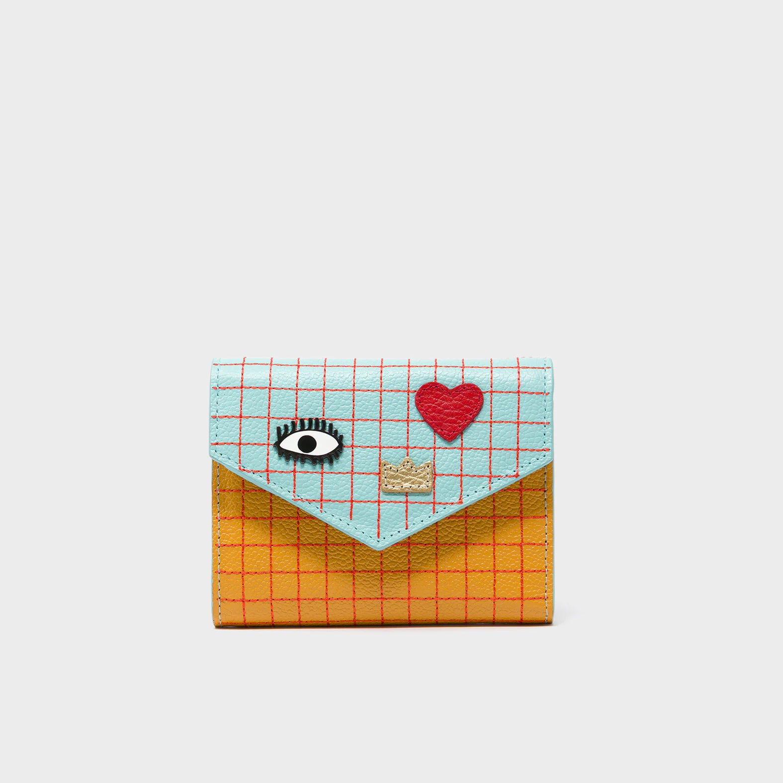Fiona Golden Glow Leather Wallet - Lovestitch Design - front