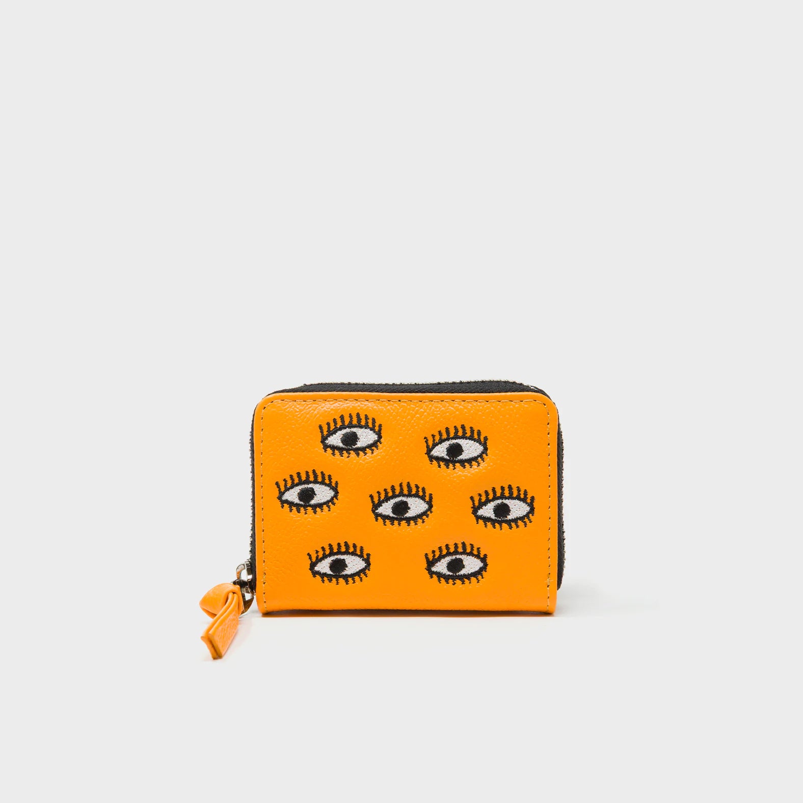 Frodo Flamingo Orange Zip Around Wallet - All Over Eyes Embroidery - Main View