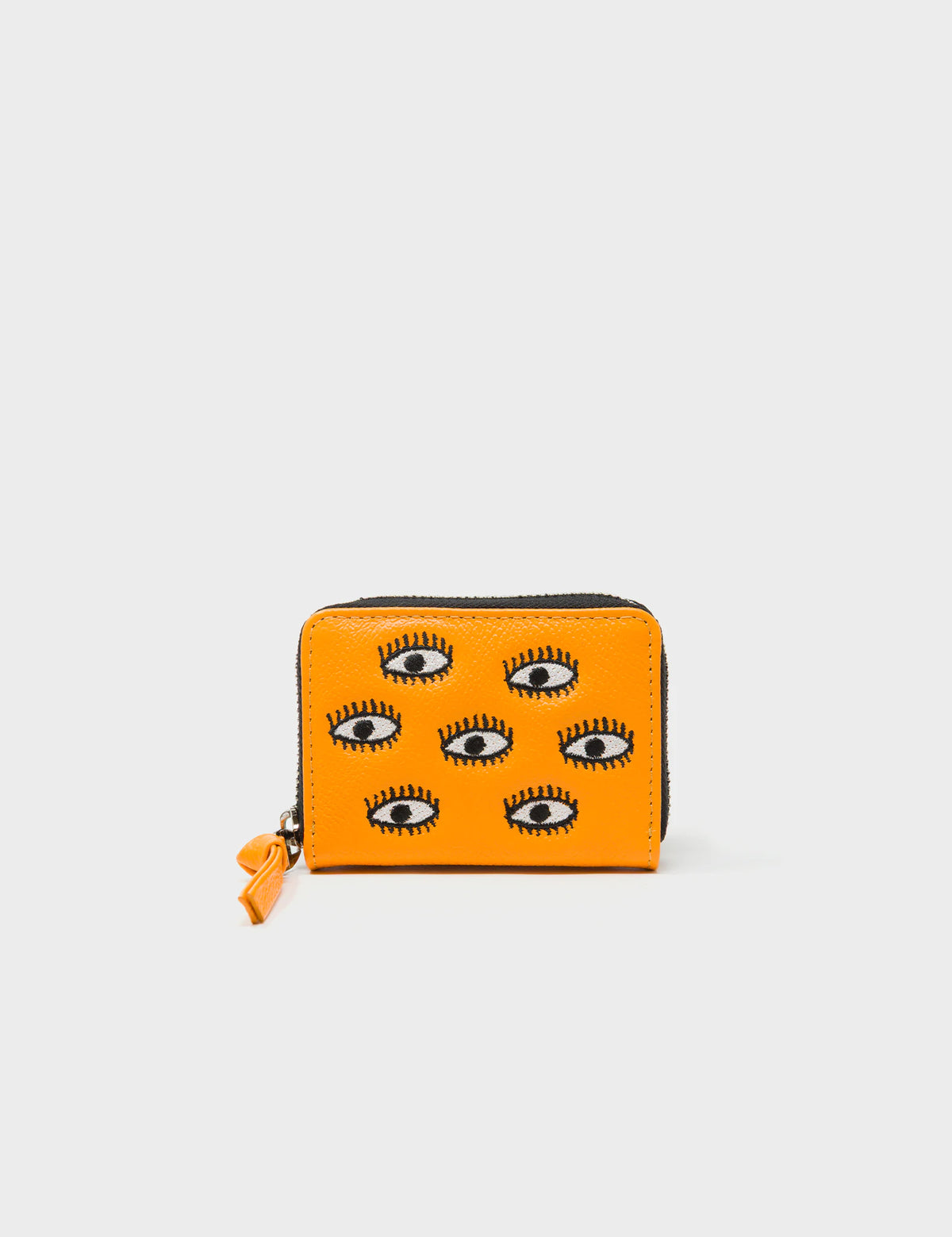 Frodo Flamingo Orange Zip Around Wallet - All Over Eyes Embroidery - Main View