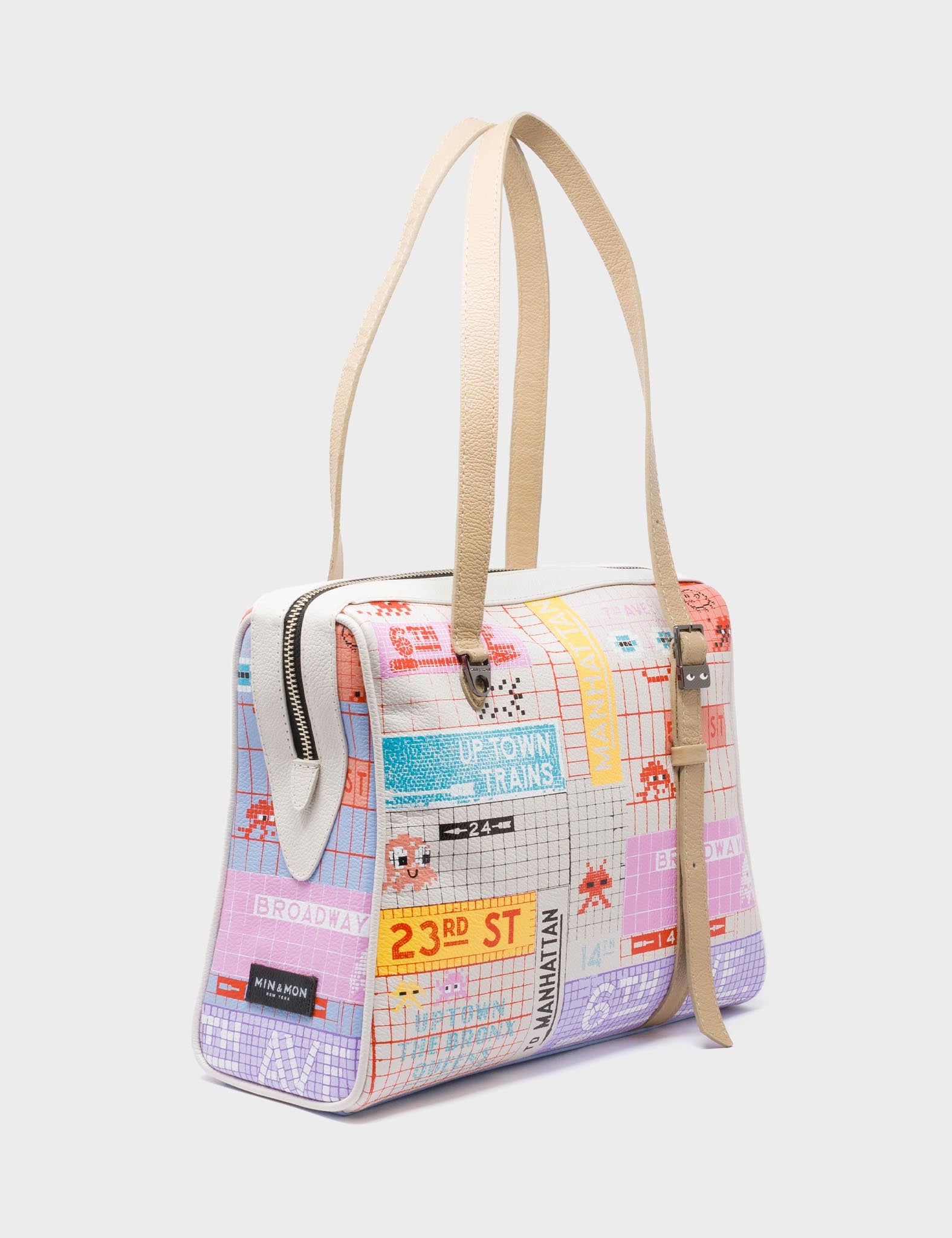 Esther Cream Satchel Bag - Subway Stories Design - Main View