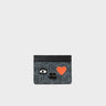 Filium Black Leather Cardholder - Cubes Design - Front View