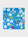 Blue Silk Headscarf - Floral Fall - Main View