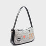 Lucas Hobo Mini Cream Handbag - Pretzel and Cubes Design - Main View