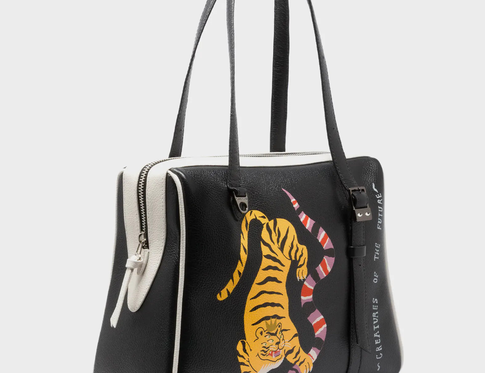 Esther Black Satchel Bag - Creatures of the Future Design - Main View