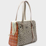 Esther Tuffet Brown Satchel Bag - Retro Tiger Design - Main View