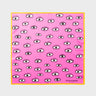 Pink Silk Headscarf - All Over Eyes - Open