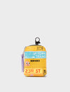 Florence Pouch Charm  - Yellow Leather Keychain Subway Stories Print