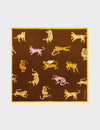 Brown Silk Headscarf - Tiger Rumble