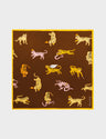 Brown Silk Headscarf - Tiger Rumble - Open