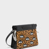 Vali Crossbody Small Animal Print Leather Bag - Eyes Applique Adjustable Handle - Main View
