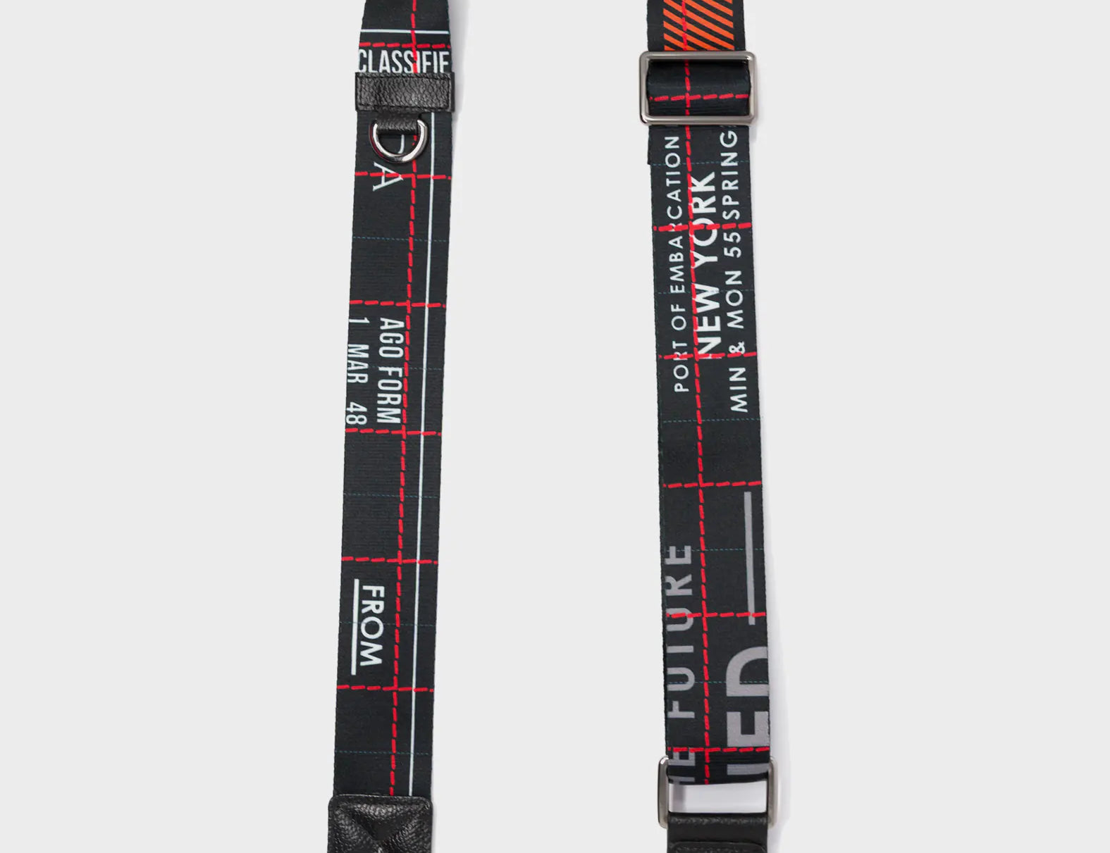 Detachable Black Nylon Strap - Lovestitch Print - Open View
