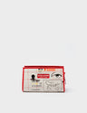 Simon Cream and Poppy Red Leather Cosmetic Case - Kind Type Design - Front