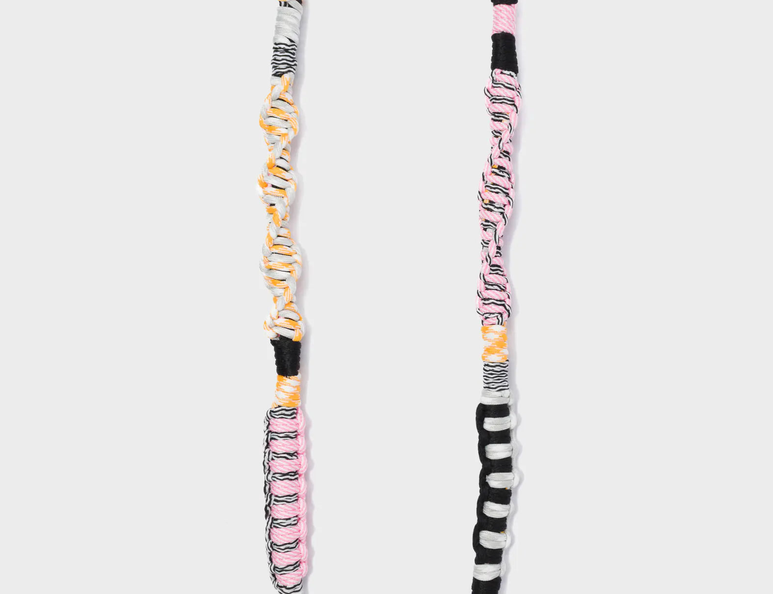 Detachable Shoulder Strap - Yellow, Pink and Black Handwoven Paracord - Open View