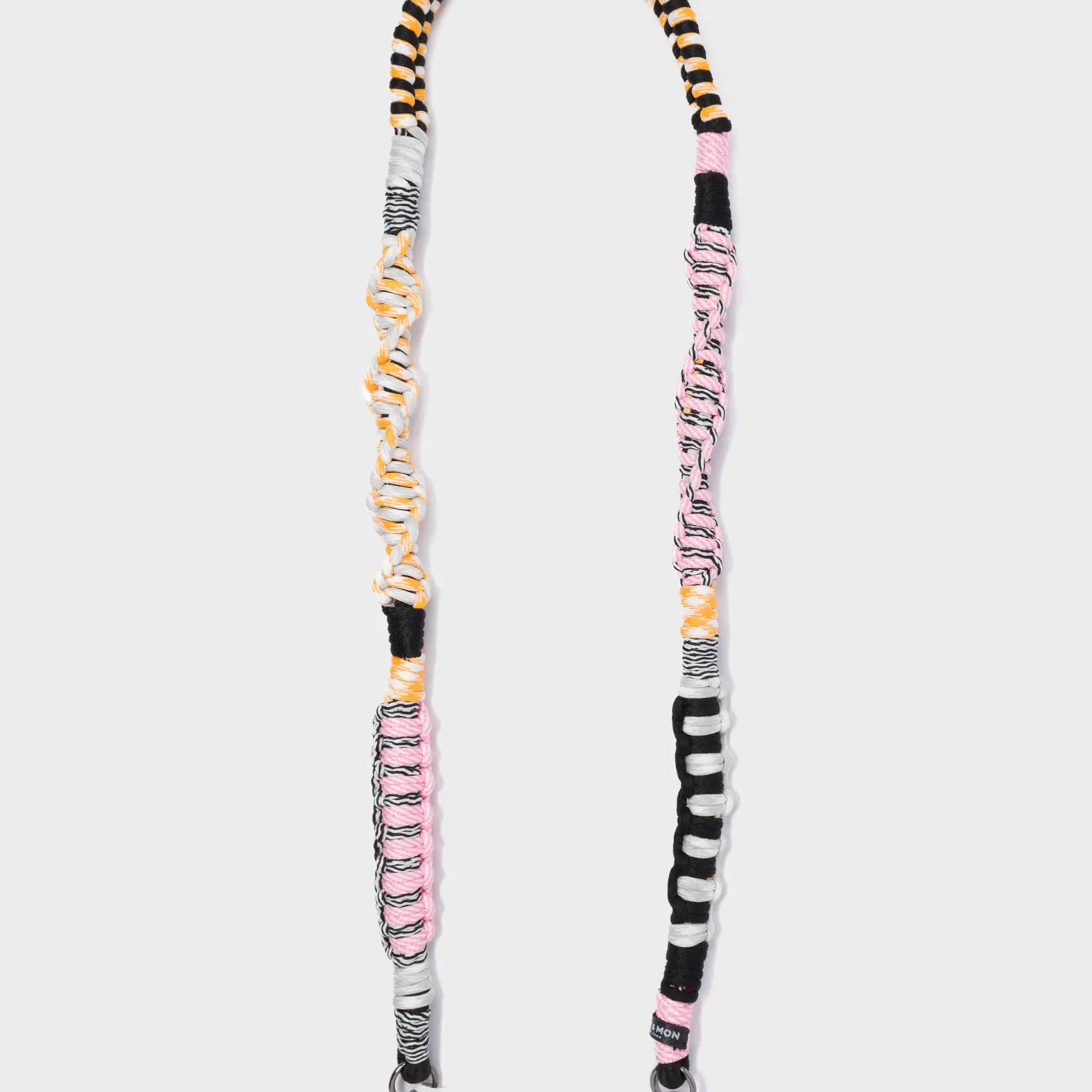 Detachable Shoulder Strap - Yellow, Pink and Black Handwoven Paracord - Open View