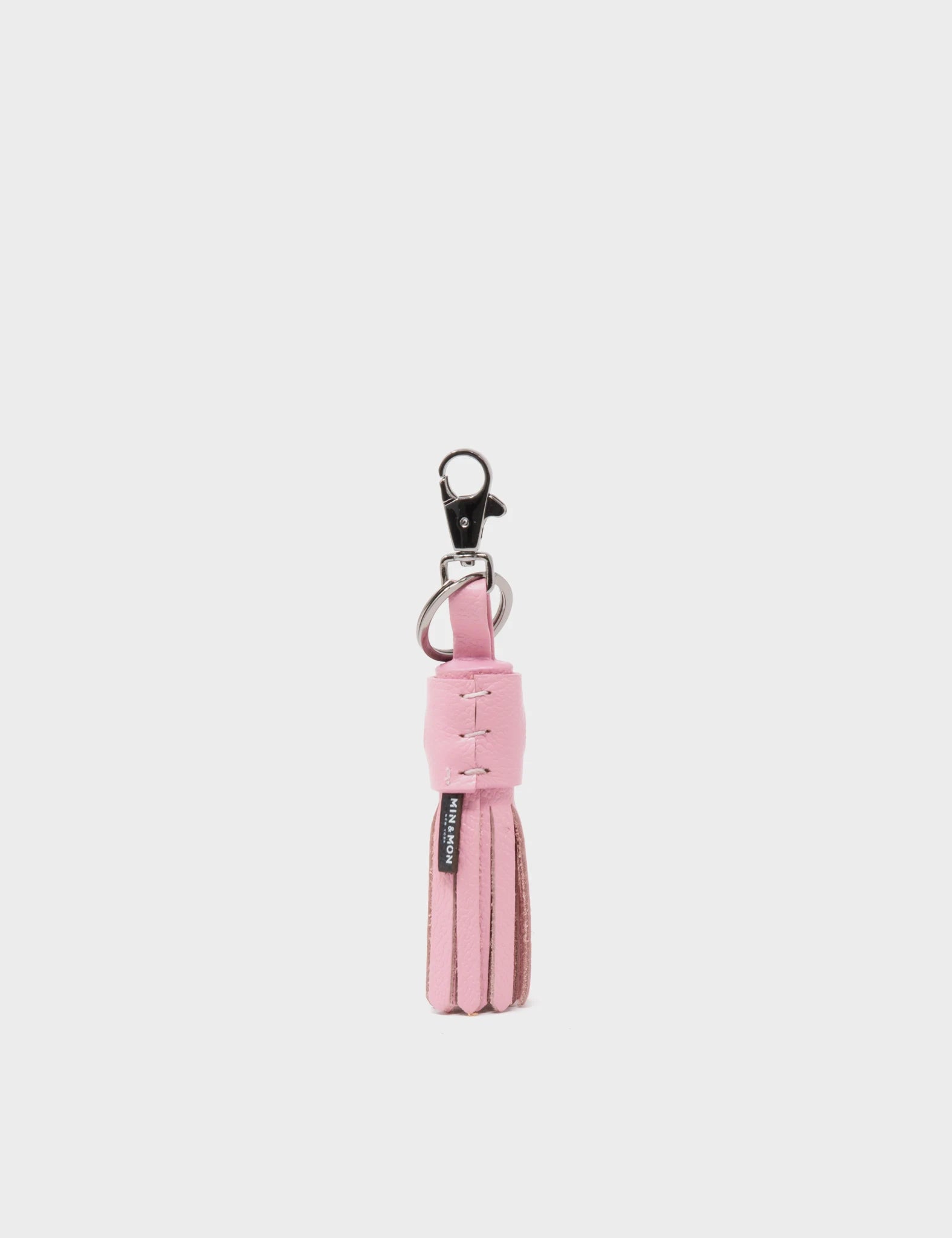 Calamari Charm - Parfait Pink Leather Keychain - Back