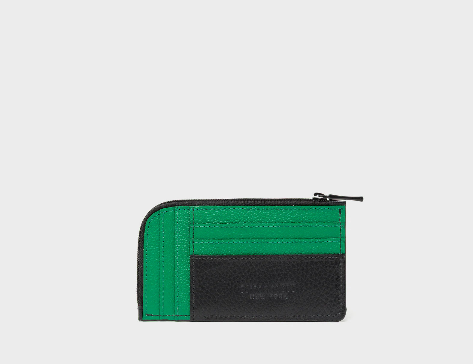 Fausto Black Leather Zip-around Cardholder - Floralia Print - Back