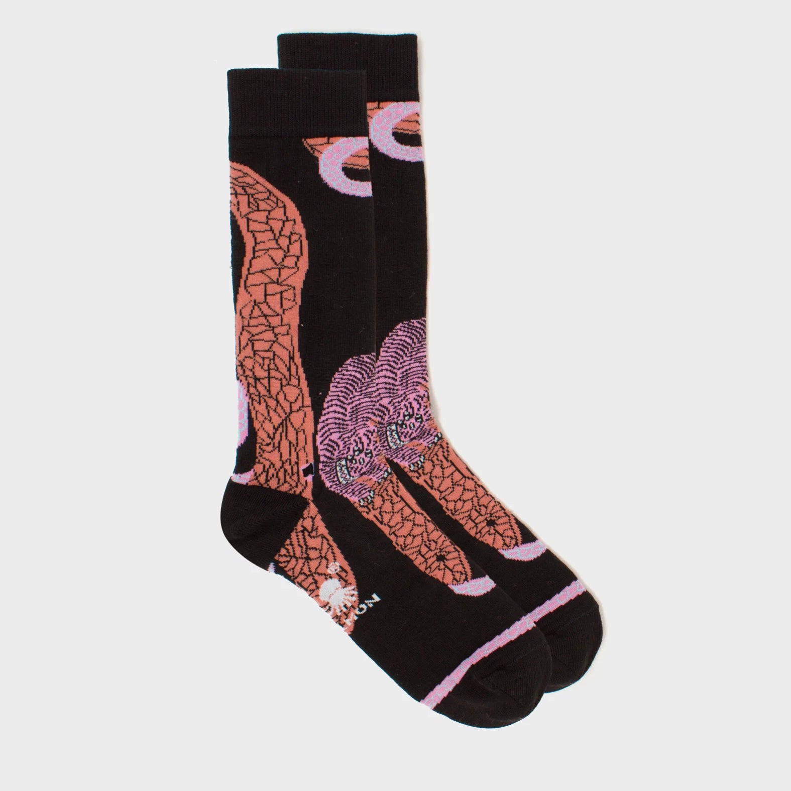 Black and Pink Socks - Tangle Tales - Side view