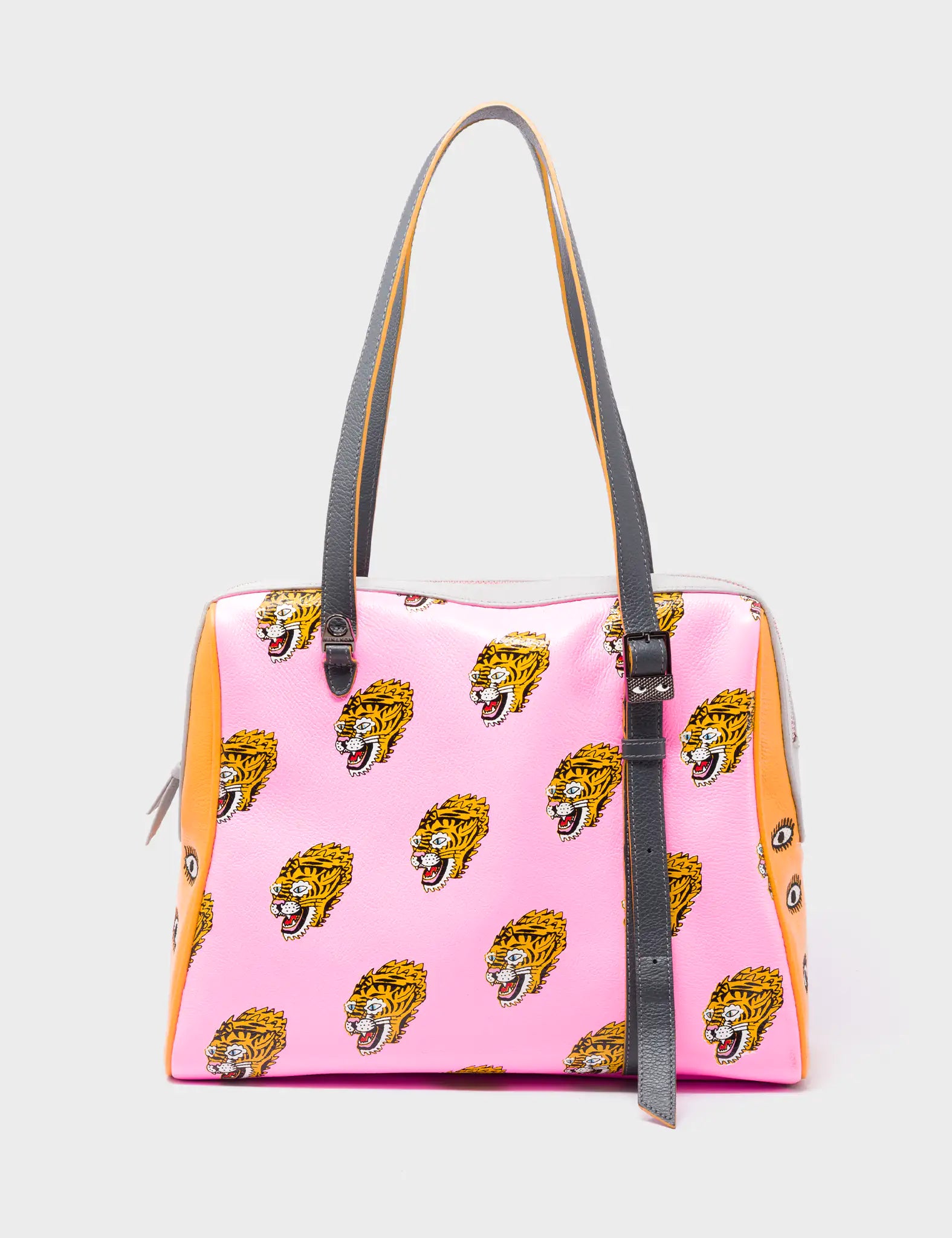 Esther Taffy Pink Satchel Bag - El Trópico Print Design - Front View