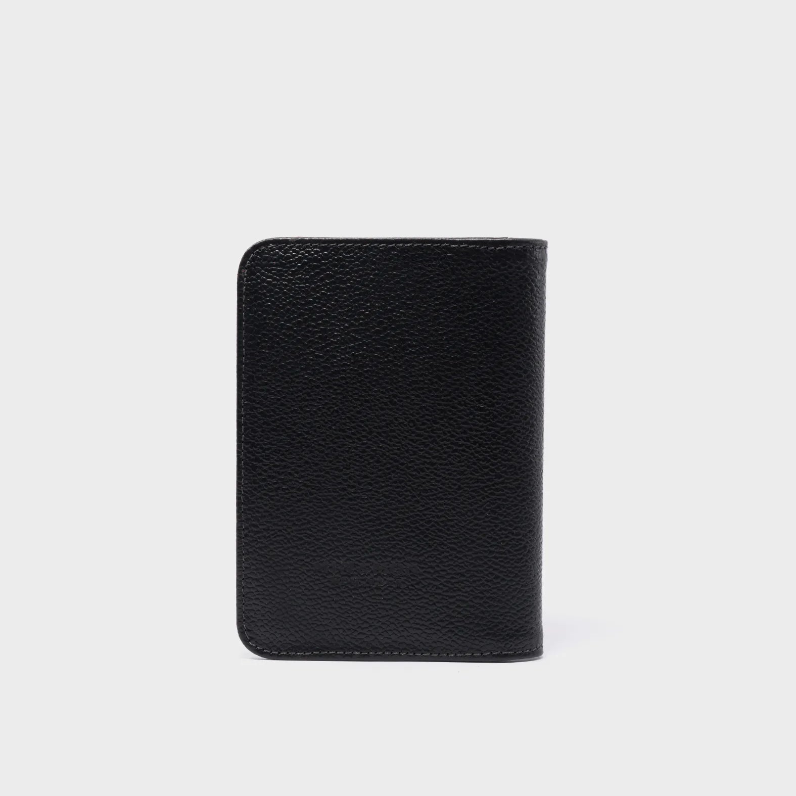 Frida Black Leather Passport Cover - Tiger and Flowers Embroidery - Back View
