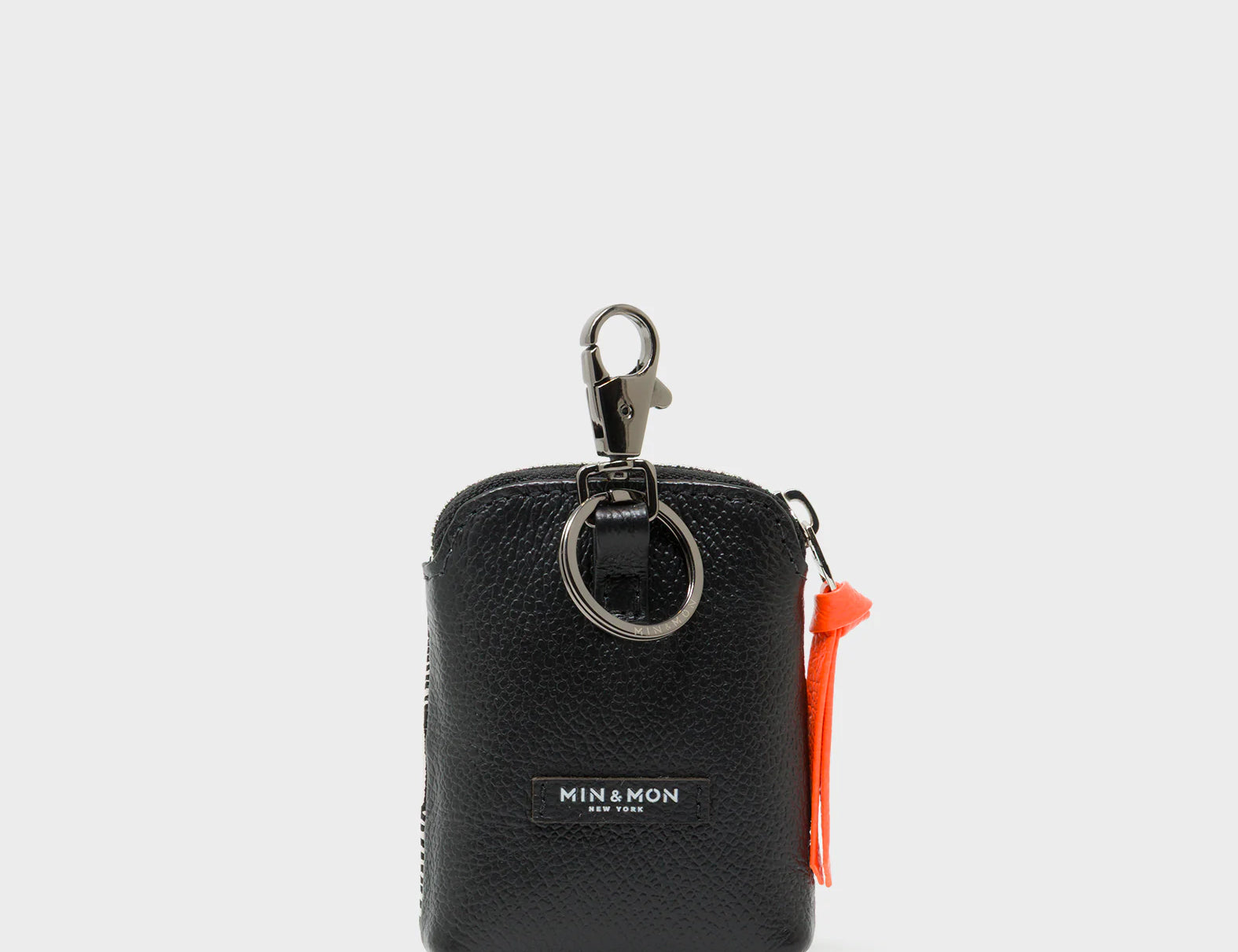Florence Pouch Charm - Cream Leather Keychain Eyes Engraved - Back view