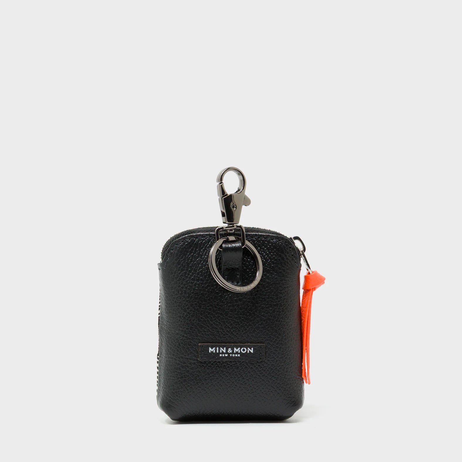 Florence Pouch Charm - Cream Leather Keychain Eyes Engraved - Back view