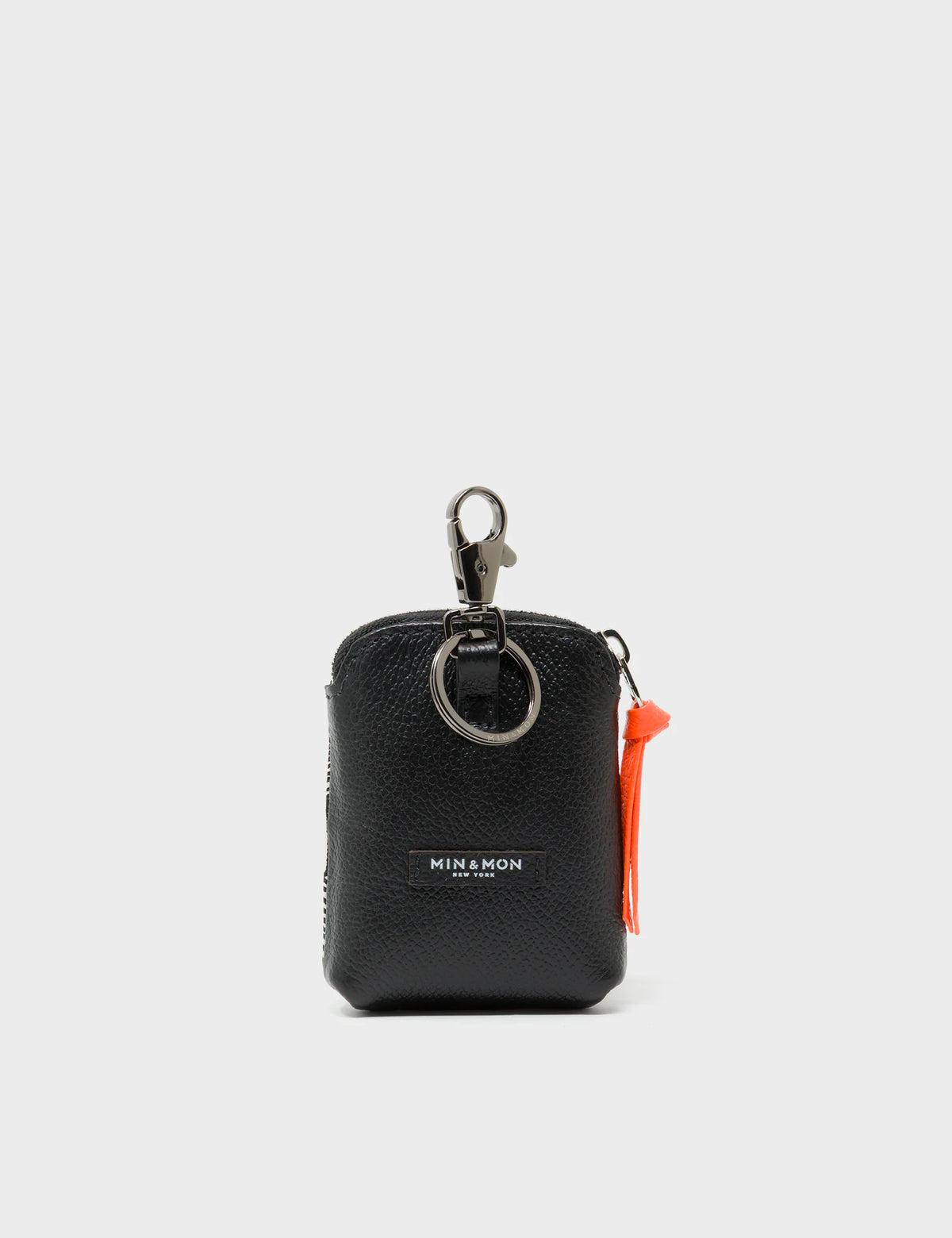 Florence Pouch Charm - Cream Leather Keychain Eyes Engraved - Back view