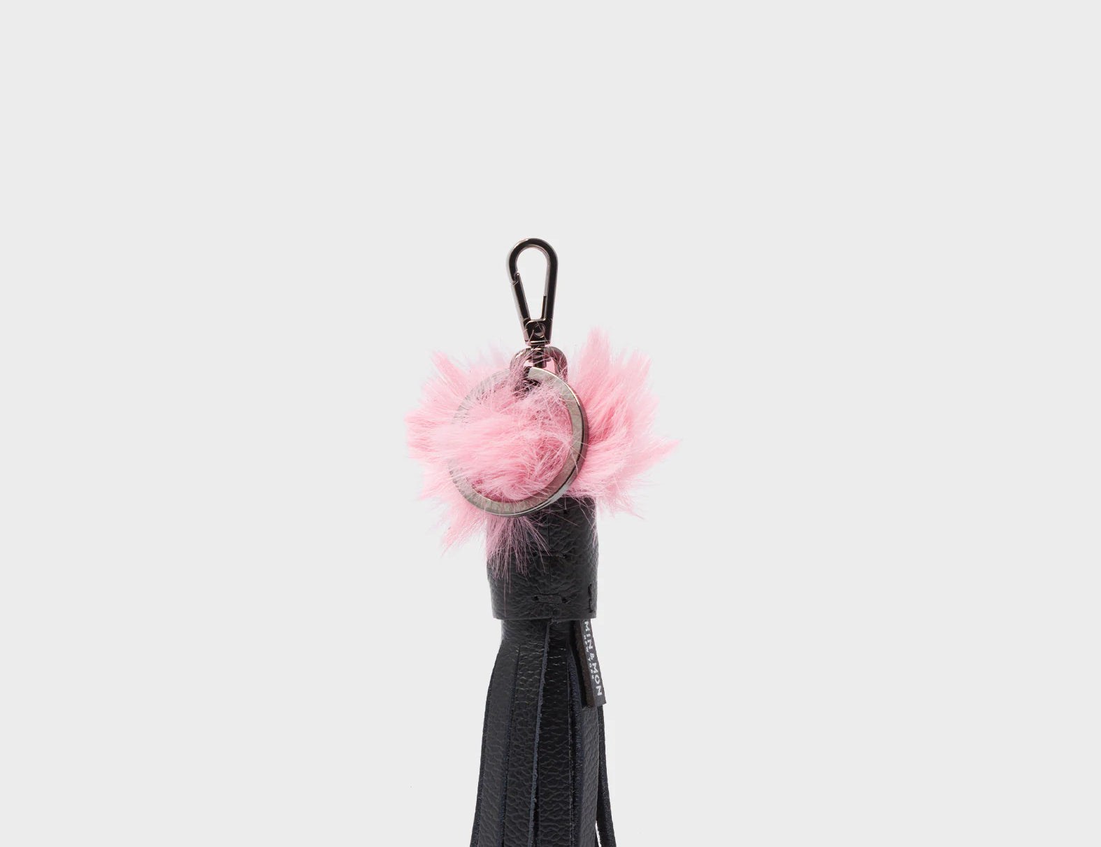 Callie Marie Mayne - Black Leather and Pink Faux Fur - Back View