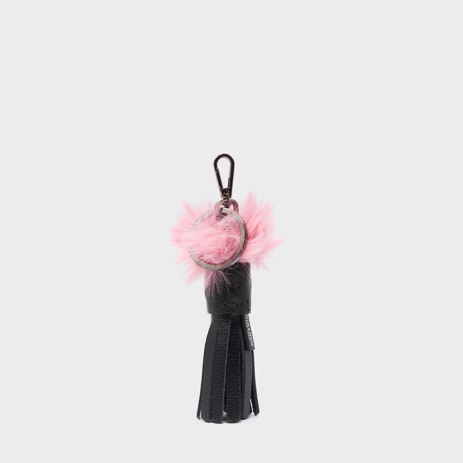 Callie Marie Mayne - Black Leather and Pink Faux Fur - Back View
