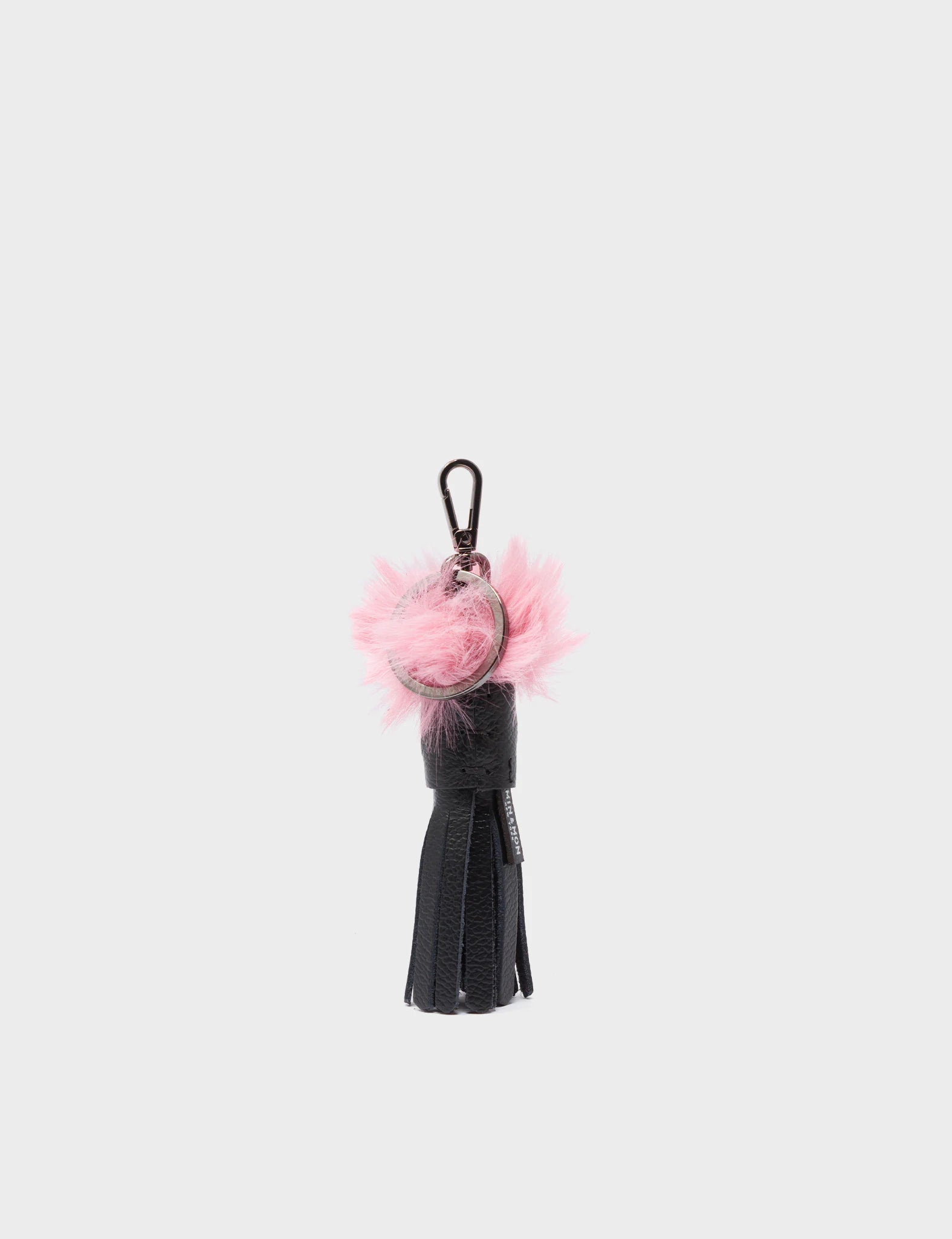 Callie Marie Mayne - Black Leather and Pink Faux Fur - Back View