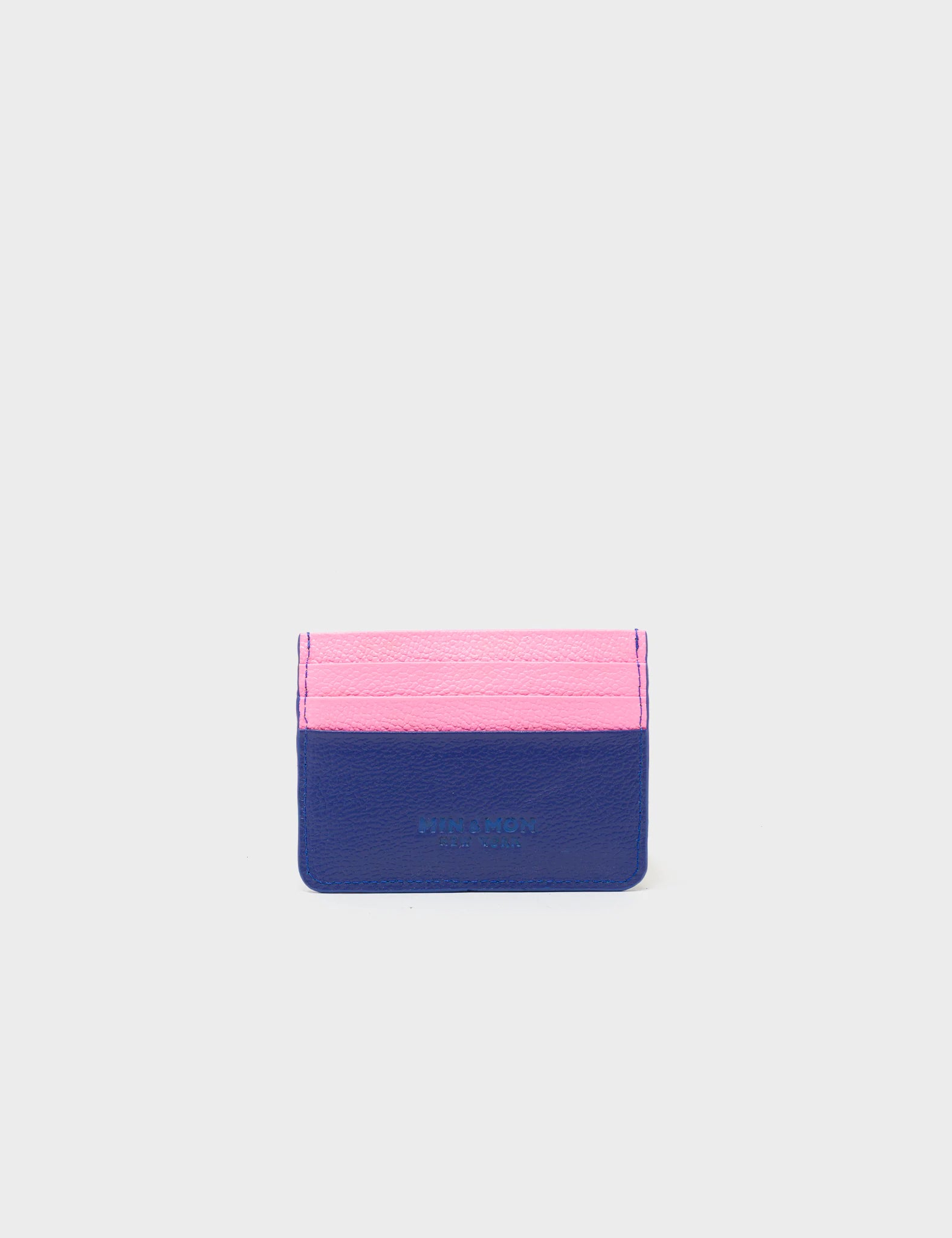 Filium Royal Blue Leather Cardholder - Autumn Blush Embroidery - Back