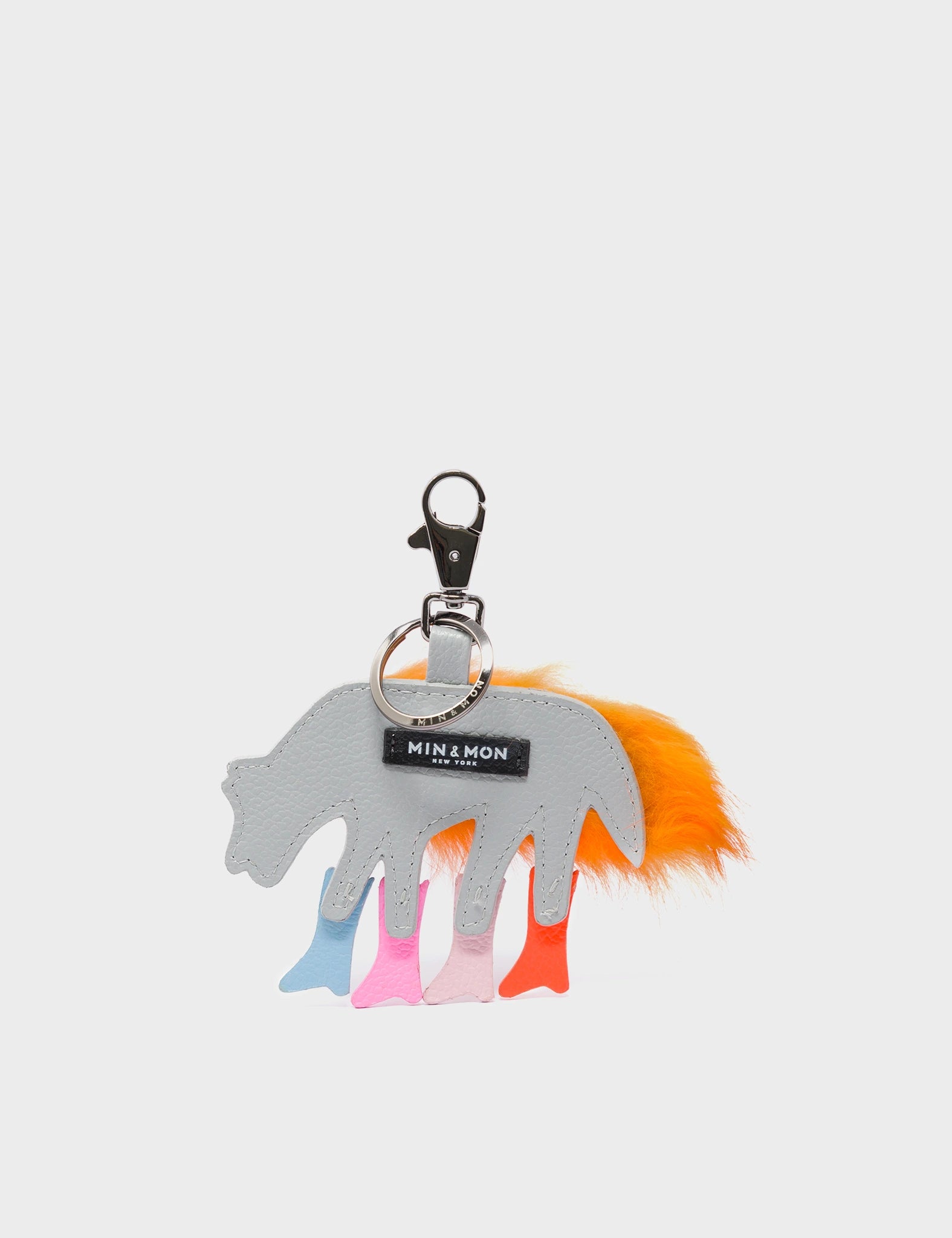 Wolf In Heels Charm - Orange Fur and Multicolored Boots Keychain - Back 