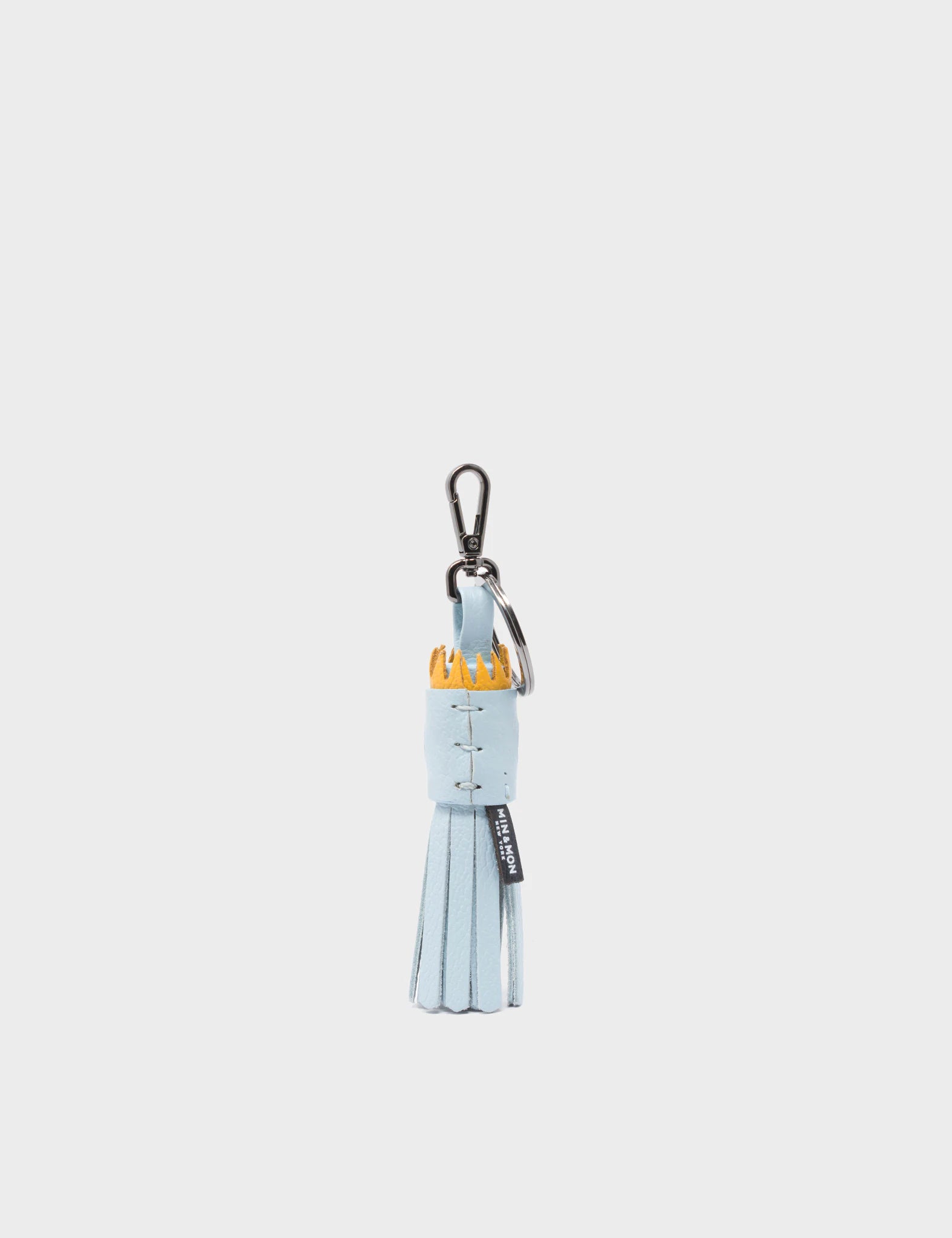 Queen Callie Marie Charm - Light Blue Leather Keychain - Back View