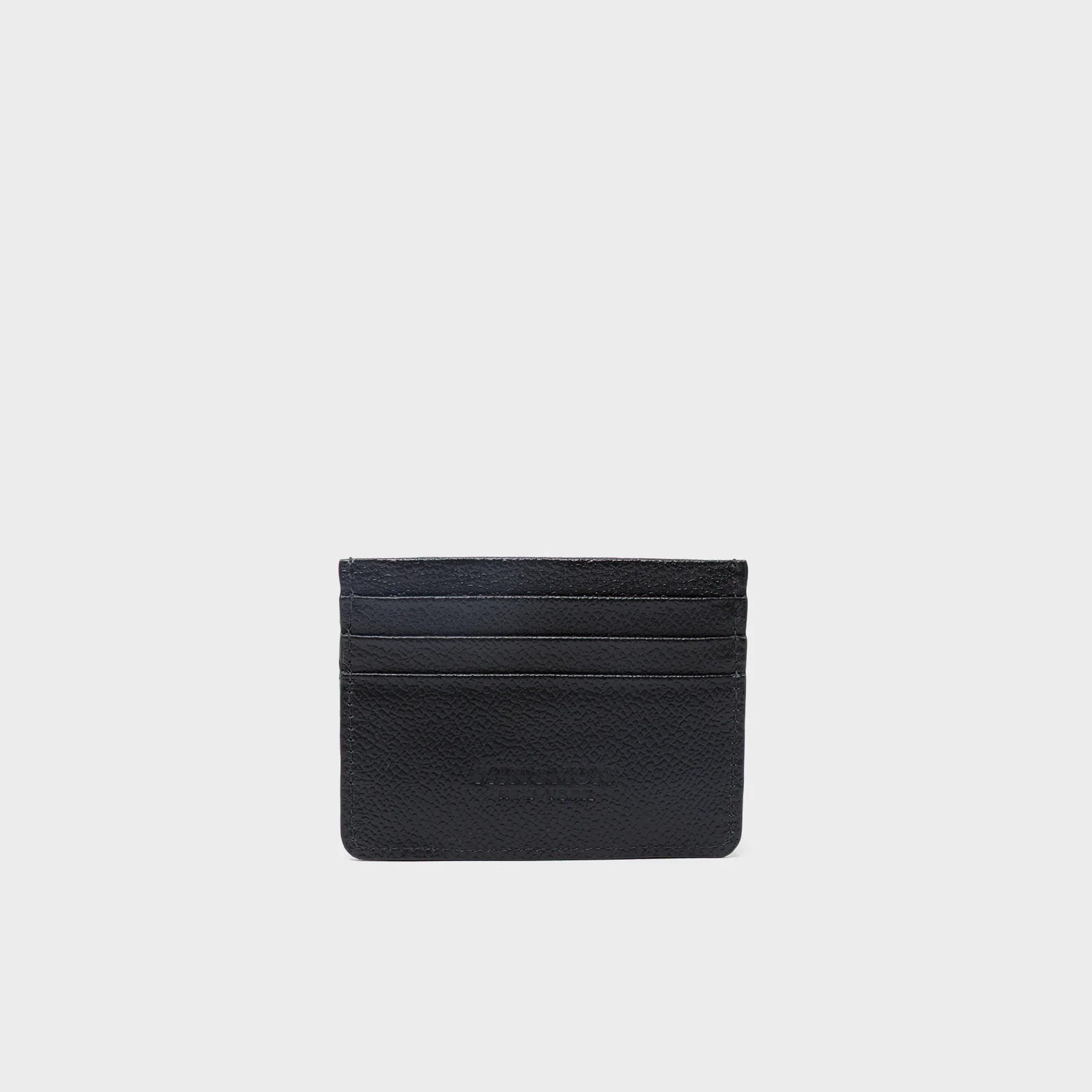 Filium Black Leather Cardholder - Funny Eyes Engraved - Back View